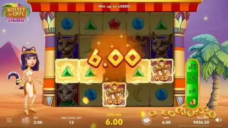 Bastet and Cats Deluxe slot screenshot 2
