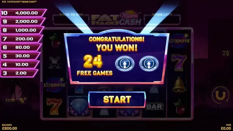 FatStacks Miami Cash slot screenshot 3