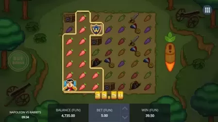 Napoleon vs Rabbits slot screenshot 3