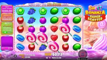 Sweet Bonanza Super Scatter slot screenshot 2