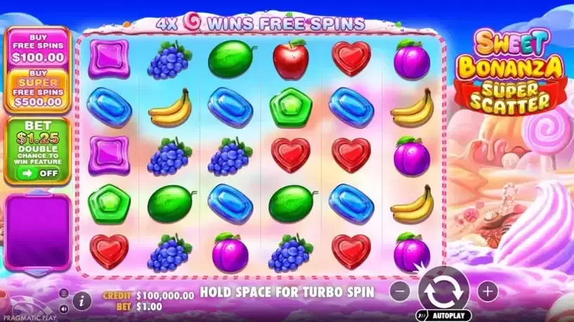 Sweet Bonanza Super Scatter slot screenshot