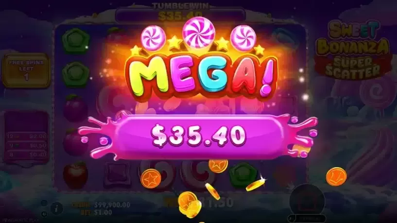 Sweet Bonanza Super Scatter slot screenshot