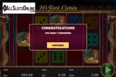 Free Spins Win Screen