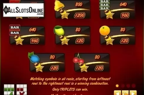 Paytable 1. 27 Hot Lines Delux from Zeus Play
