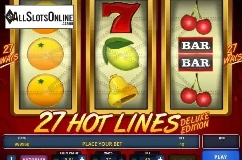 Screen 1. 27 Hot Lines Delux from Zeus Play