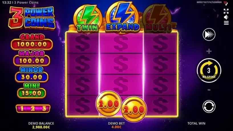 3 Power Coins: Running Wins slot screenshot 
