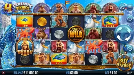 4 Fantastic Vikings Go Ice Fishing slot screenshot 1