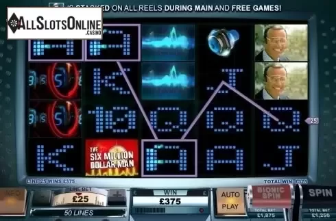 Win Screen 2. 6 million Dollar Man from Playtech