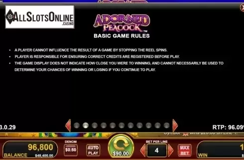 Game Rules 2. Adorned Peacock from Konami