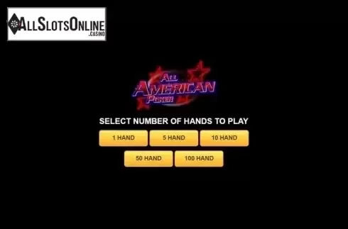 Game Screen. All American Poker (Habanero) from Habanero