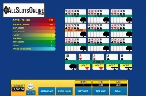 Game Screen. All American Poker (Habanero) from Habanero