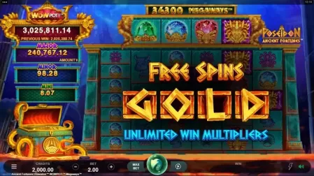 Ancient Fortunes Poseidon WowPot Megaways slot screenshot 1