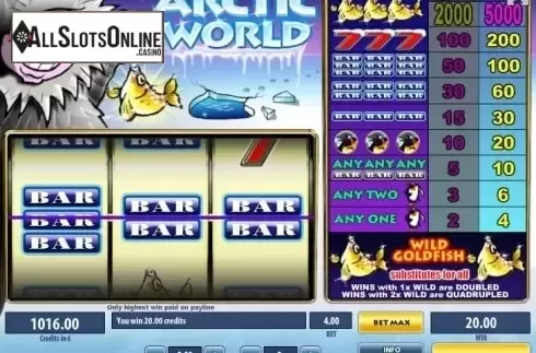 Win screen. Arctic World from Tom Horn Gaming