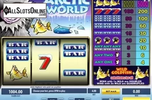 Reel screen. Arctic World from Tom Horn Gaming