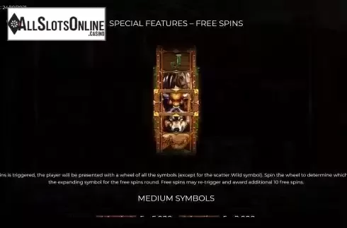 Special features screen
