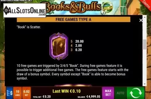 Free game Type A screen