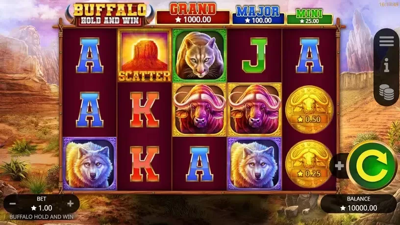 Buffalo Hold and Win slot screenshot 1