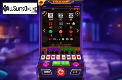 Paytable screen
