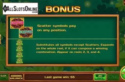 Game Features screen