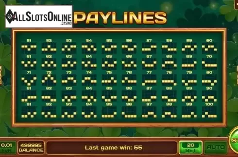 Pay Lines screen 2