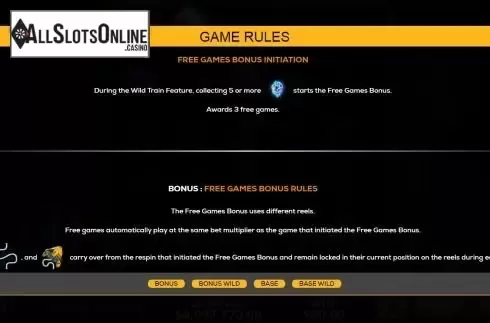 Free games bonus screen