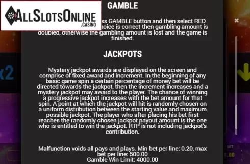 Paytable 3. Crystal Win from Fazi