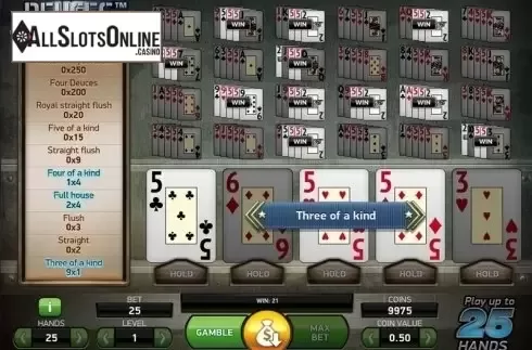 Game Screen. Deuces Wild MH (NetEnt) from NetEnt