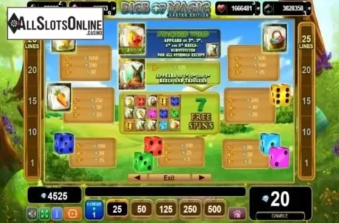 Paytable 1