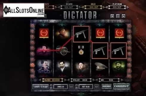 Win Screen. Dictator from Betsense