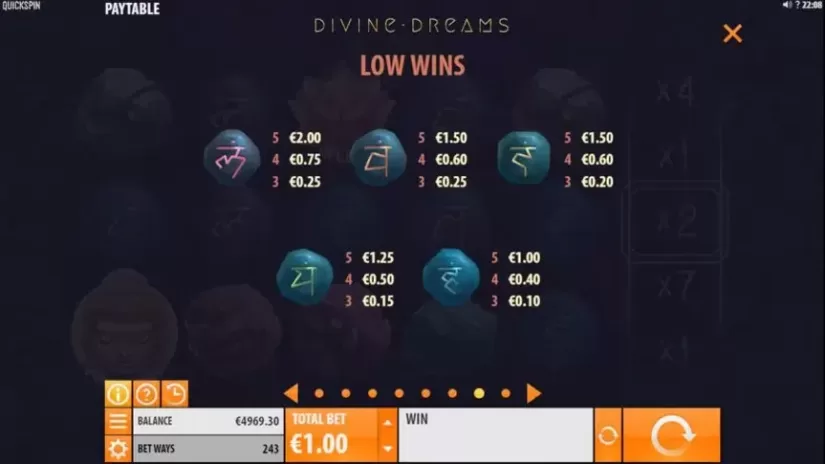 Divine Dreams slot screenshot 8