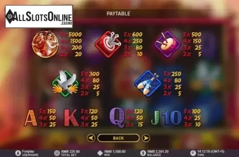 Paytable screen. Double Greatness from GamePlay