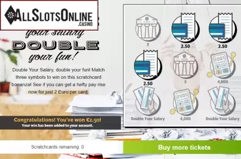 Win screen 2. Double your salary from Gluck Games