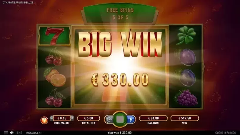 Dynamite Fruits Deluxe slot screenshot 9
