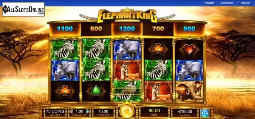 Win Screen . Elephant King from IGT