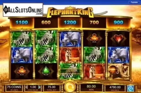 Win Screen . Elephant King from IGT