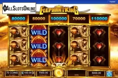 Game Workflow screen . Elephant King from IGT