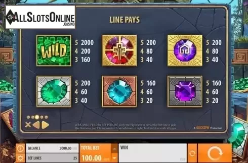 Paytable 3. Firestorm from Quickspin