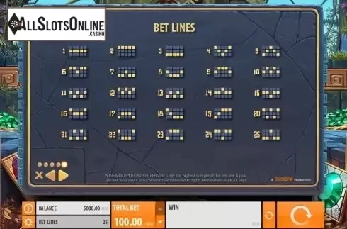 Paytable 5. Firestorm from Quickspin