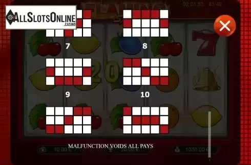 Paylines screen 2