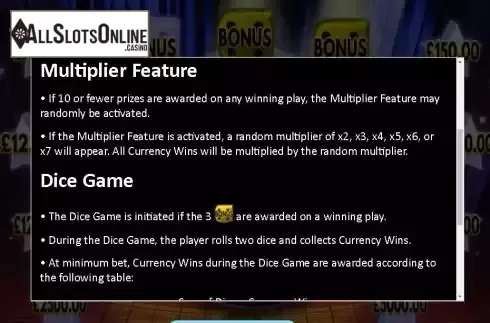 Features screen