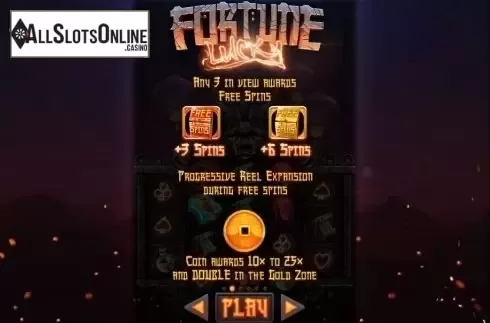 Paytable 2. Fortune Lucky from Live 5