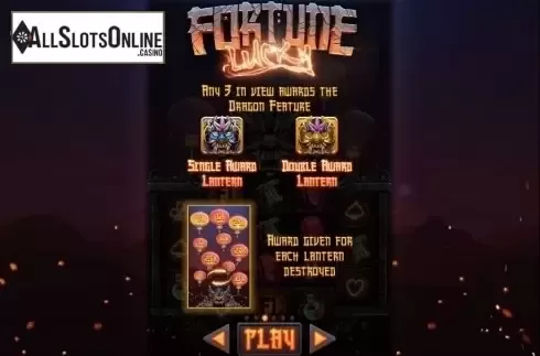 Paytable 3. Fortune Lucky from Live 5