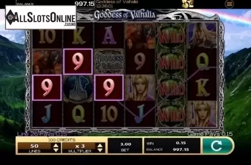 Win Screen 1. Goddess of Valhalla from High 5 Games