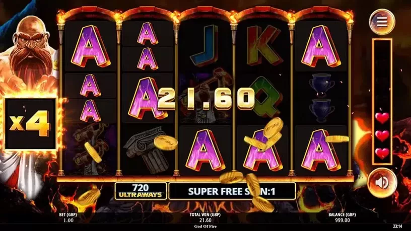God of Fire slot screenshot 2