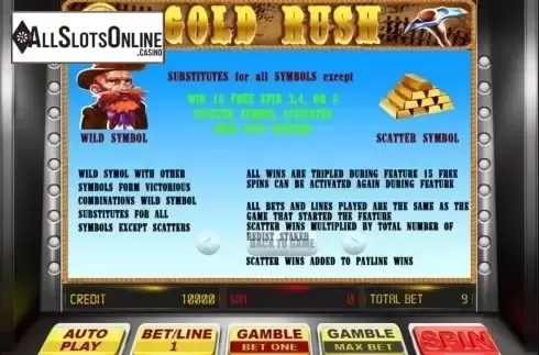 Paytable 2. Gold Rush (BetConstruct) from BetConstruct