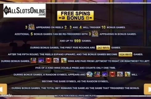 Paytable 2. Golden Week from PlayStar