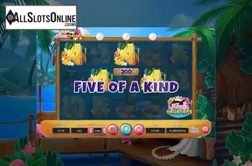 Win Screen. Happy Hawaiians from ReelNRG