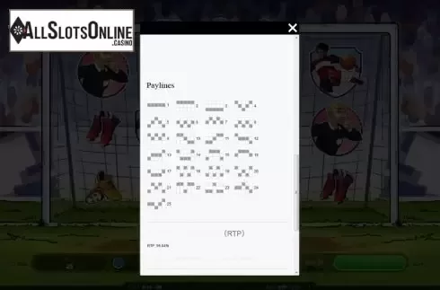 Paylines screen. Heading for Glory from Roxor Gaming