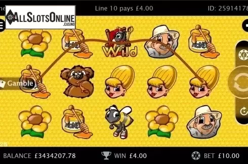 Wild Win screen. Honey Bees from Cozy