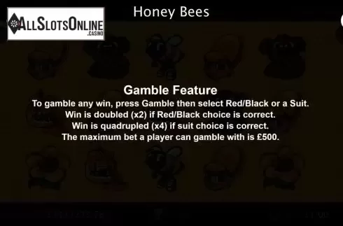 Paytable 4. Honey Bees from Cozy
